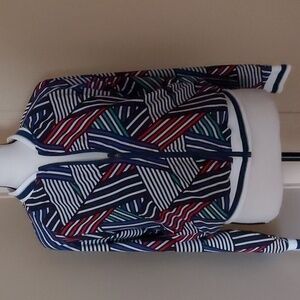 BCG Abstract Print Cropped Bomber Jacket